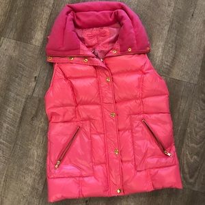 Tyler Boe pink puffer vest